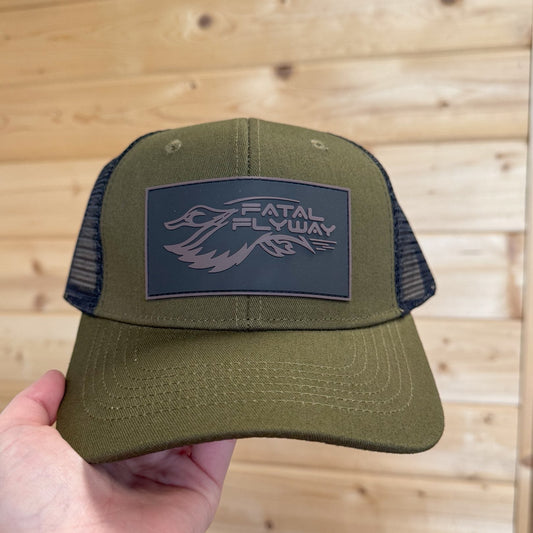 Fatal Flyway Square Pvc Logo Hat - Olive