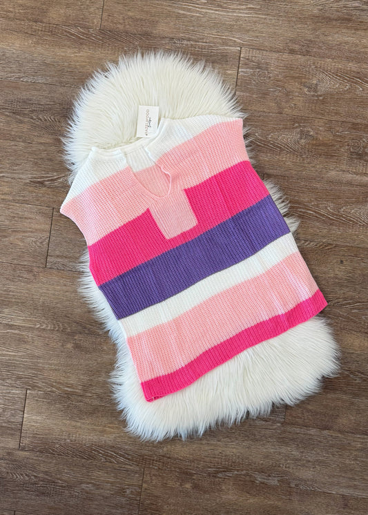 Colorblock Striped Knit Top