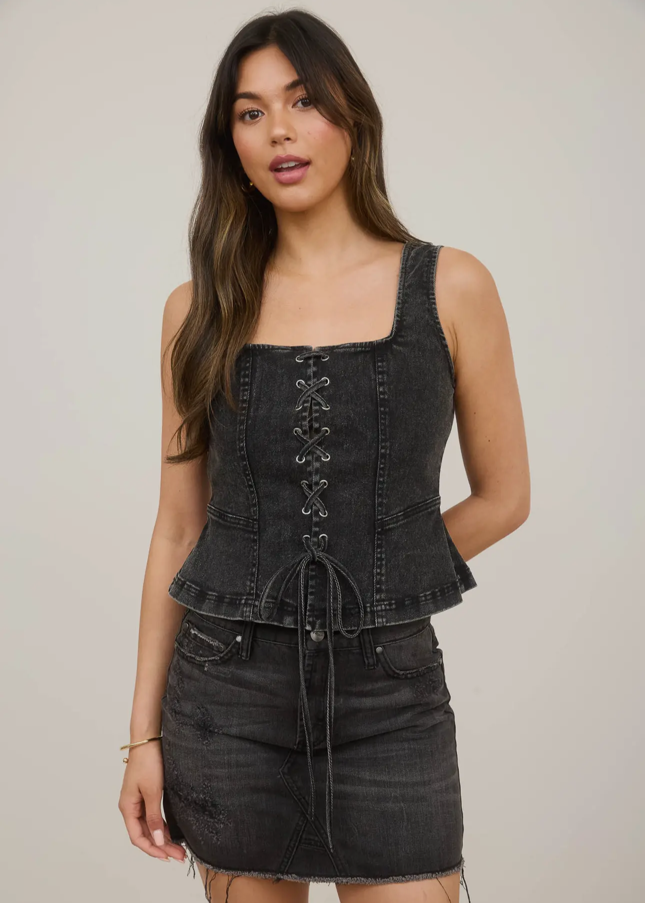 Lace Up Denim