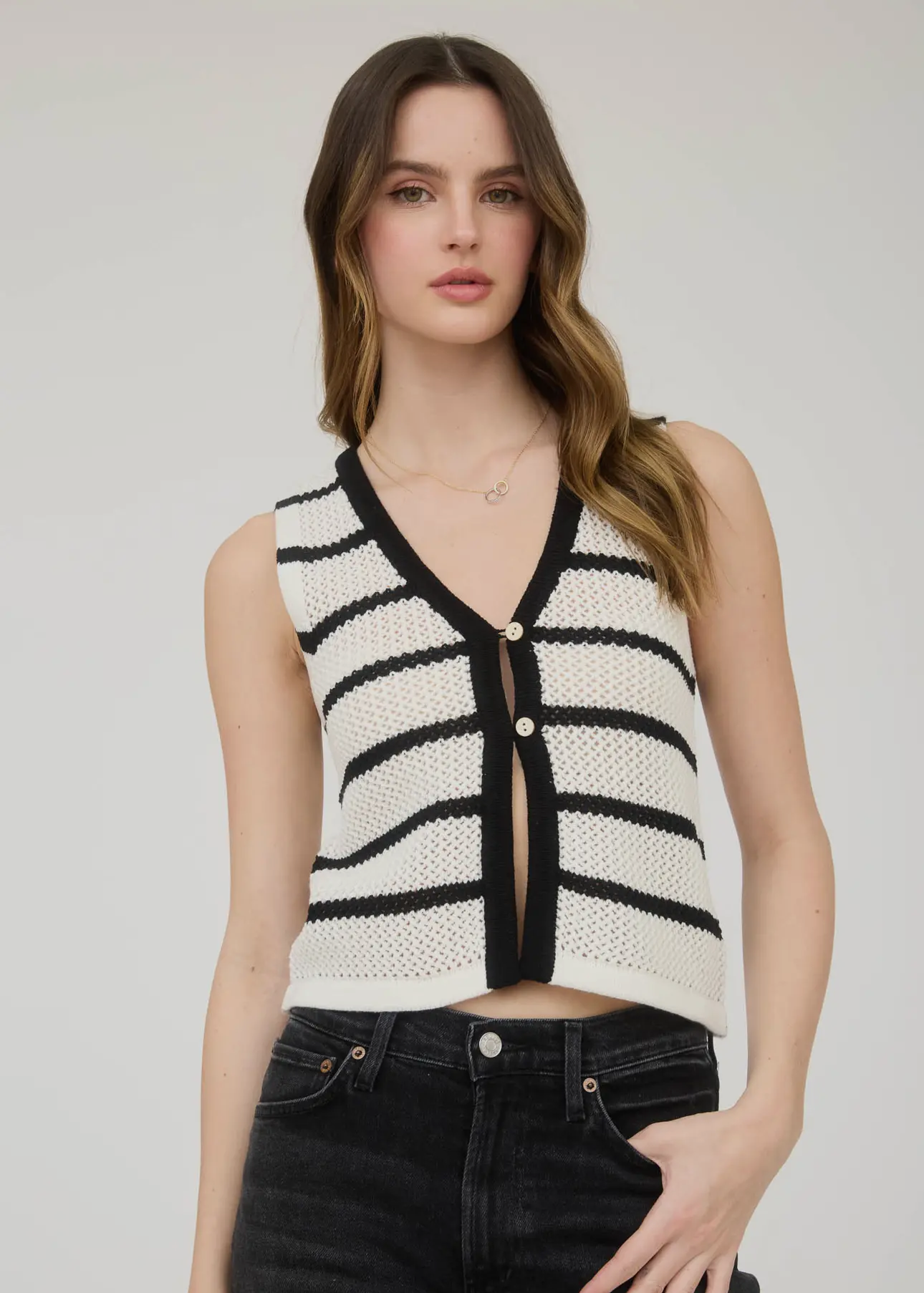 Stripe Knit Vest