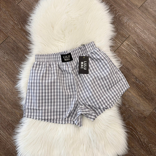 Grey Gingham Lulu Mac Shorts