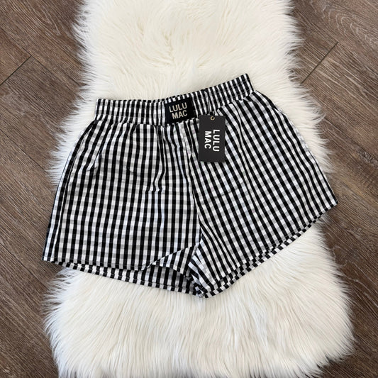 Black Gingham Lulu Mac Shorts